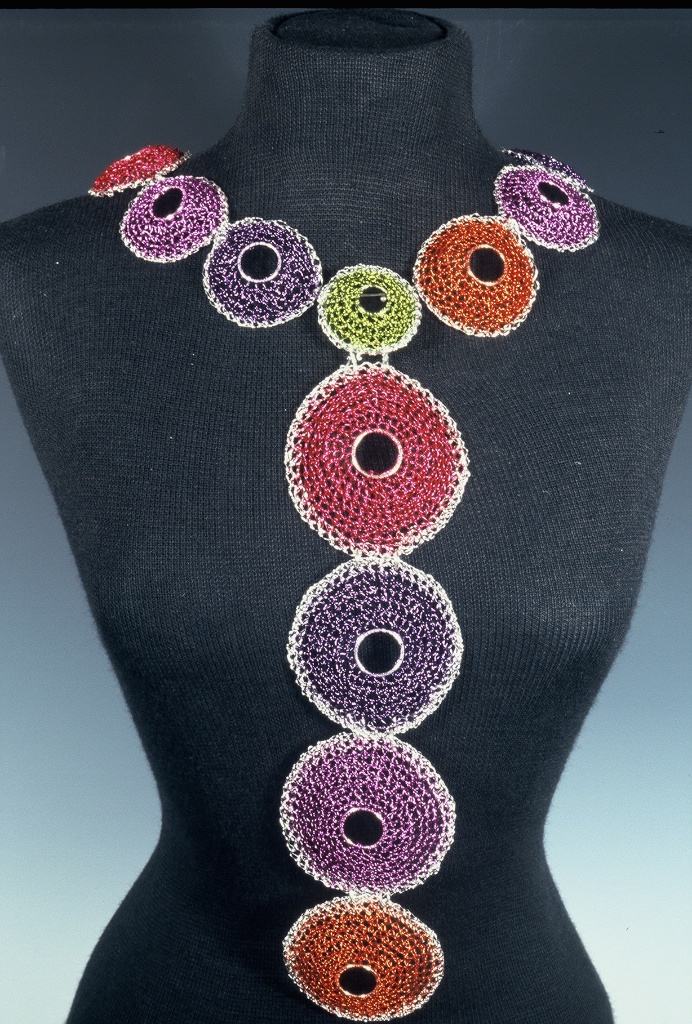 AFisch_Necklace_MulticoloredDomes_Worn