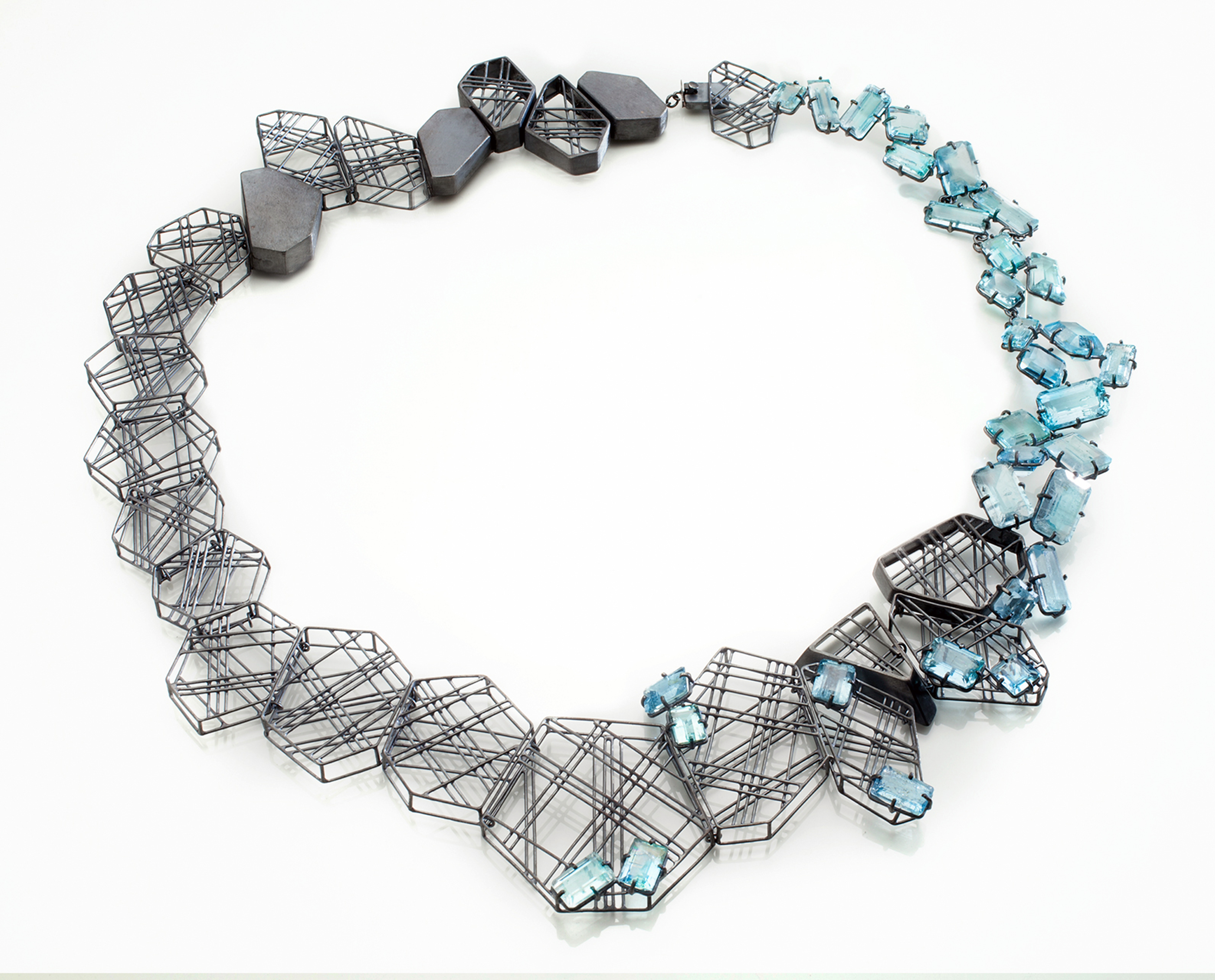 Necklace-Jee-Hye-Kwon-FLOAT-Oxidized-silver-Aquamarine-2015