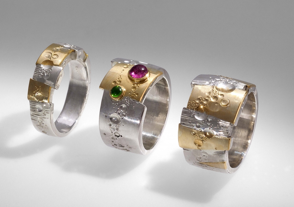 16_Rings-'trois décalées'-Gold and Silver_M. Spreng