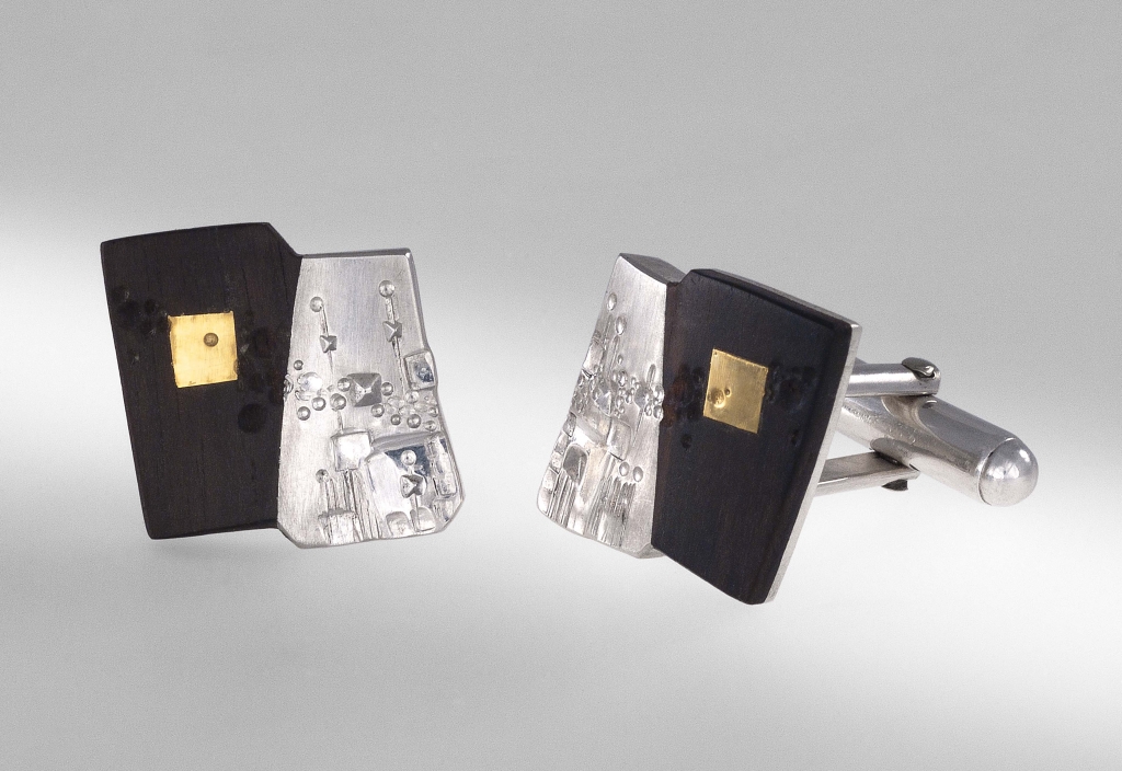 24_Cuff links-Silver Gold Ebony_M.Spreng